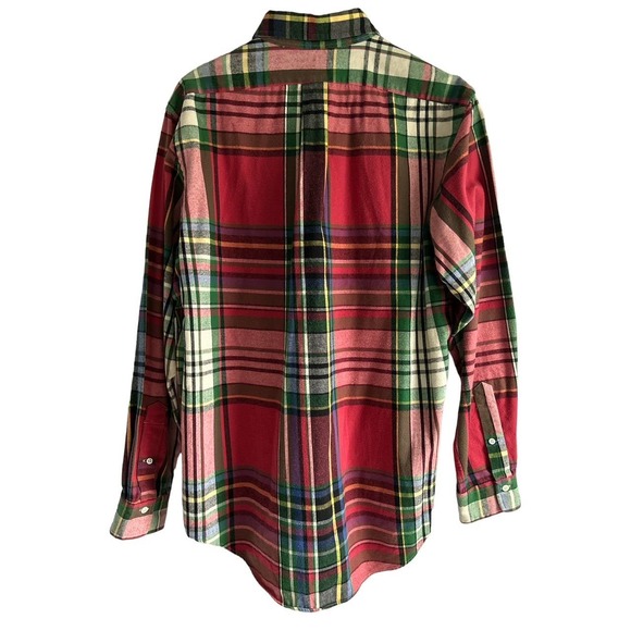 Ralph Lauren Mens Size Large Flannel‎ Button Up Shirt Blue Pony Fall Holiday - Picture 3 of 6